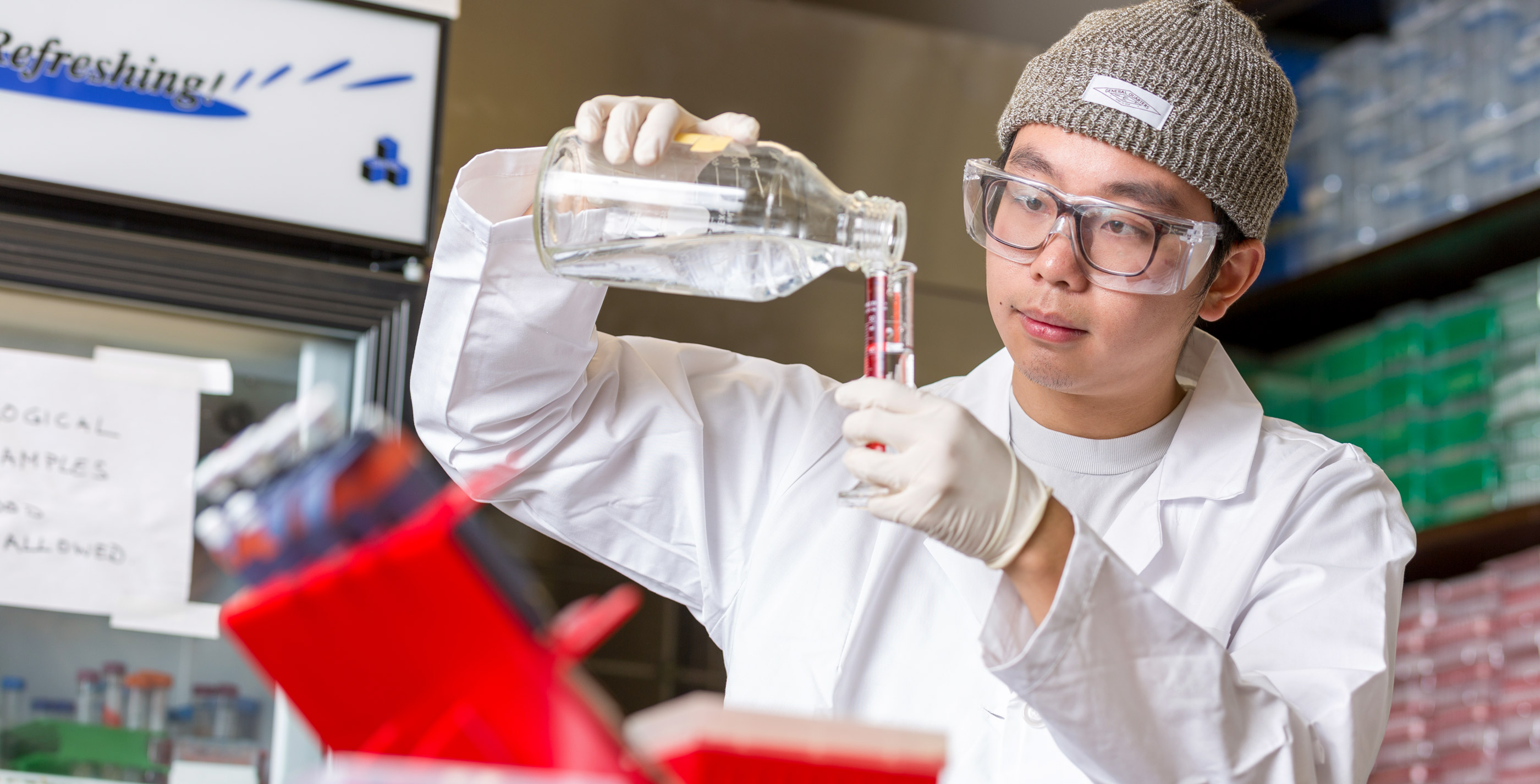 Student in lab