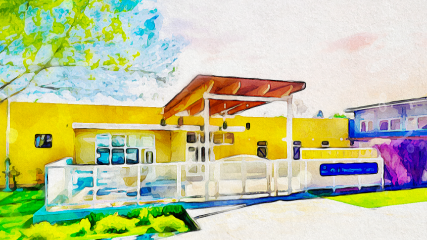 ASCDC watercolor image of school