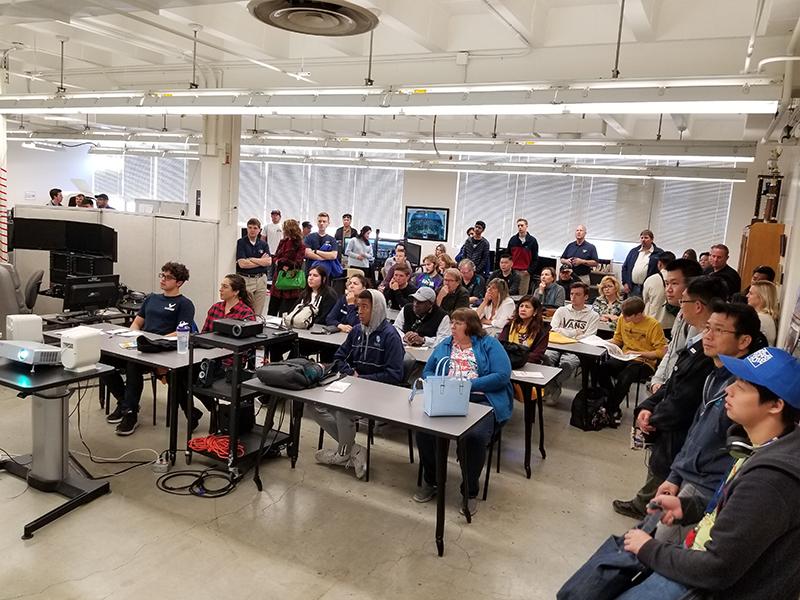 Large Group of Students at the College of Engineering Open House