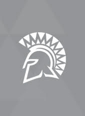 A stylized Spartan logo in white on a grey background