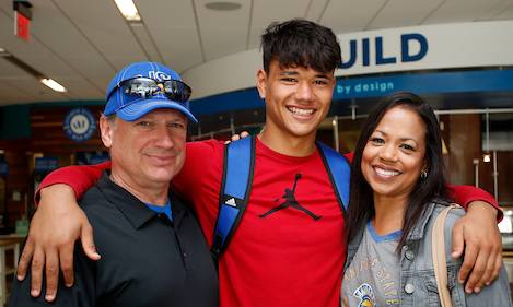 student with parents