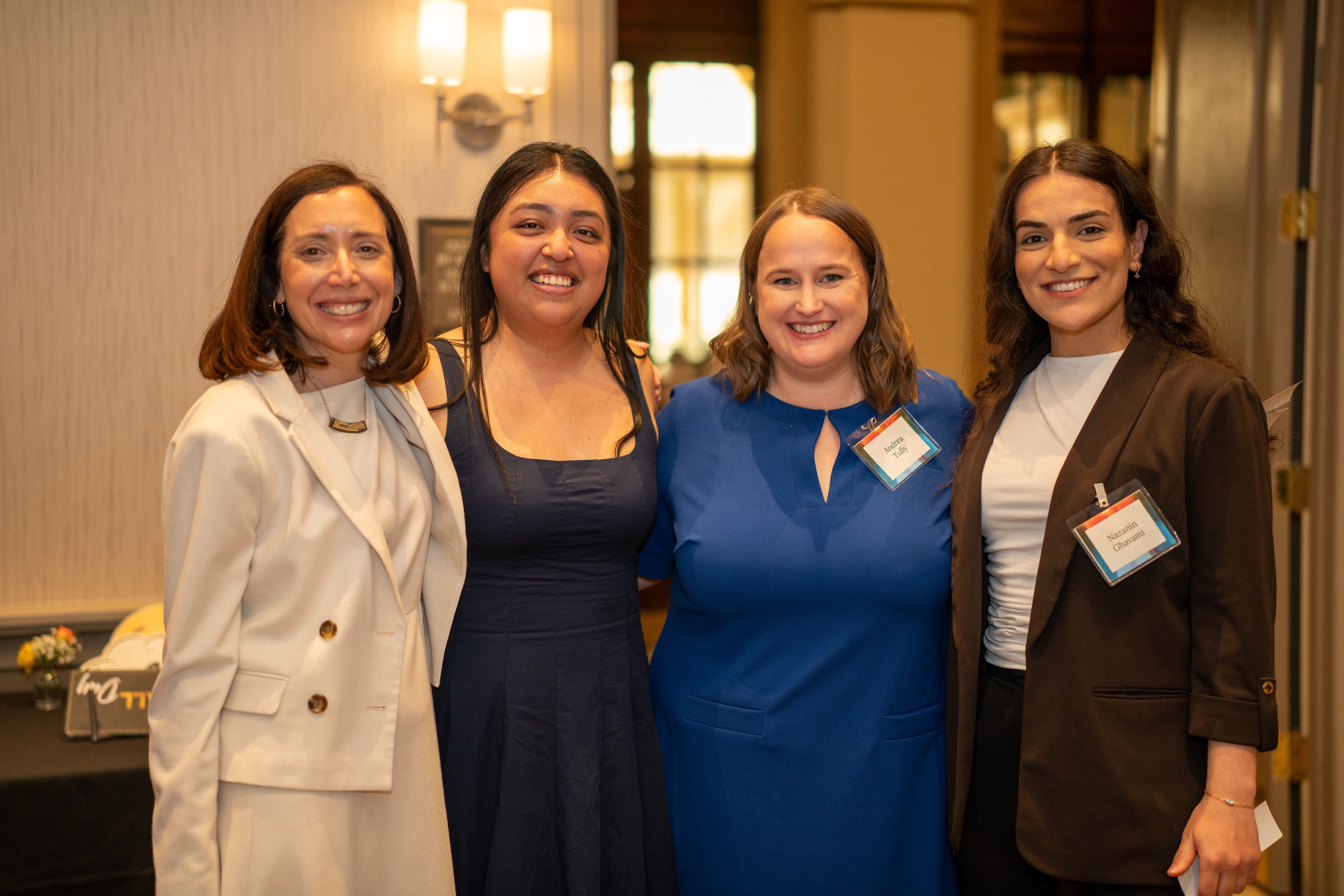 Dr. Elena Klaw, Joanna Solis, Andrea Tully, and Nazanin Ghavami at the Symposium and Celebration of "Reframing Community Engagement in Higher Education"