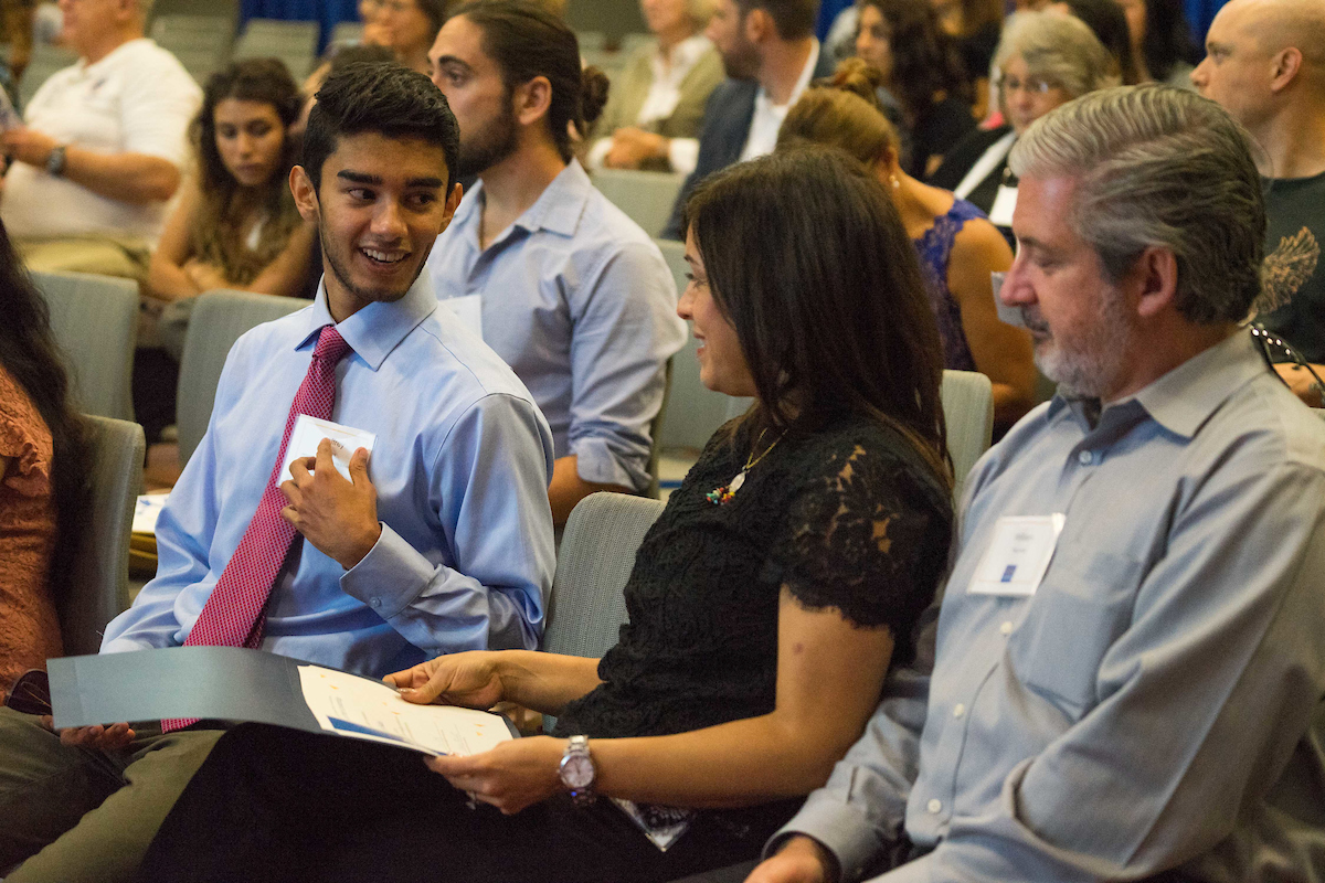 Alumni connect at a 2017 scholarships reception.