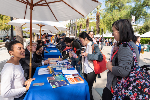 Students gather information at SJSU's Graduate Programs Fair