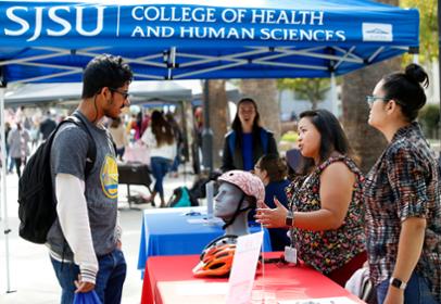 Students tabling at SJSU's health week