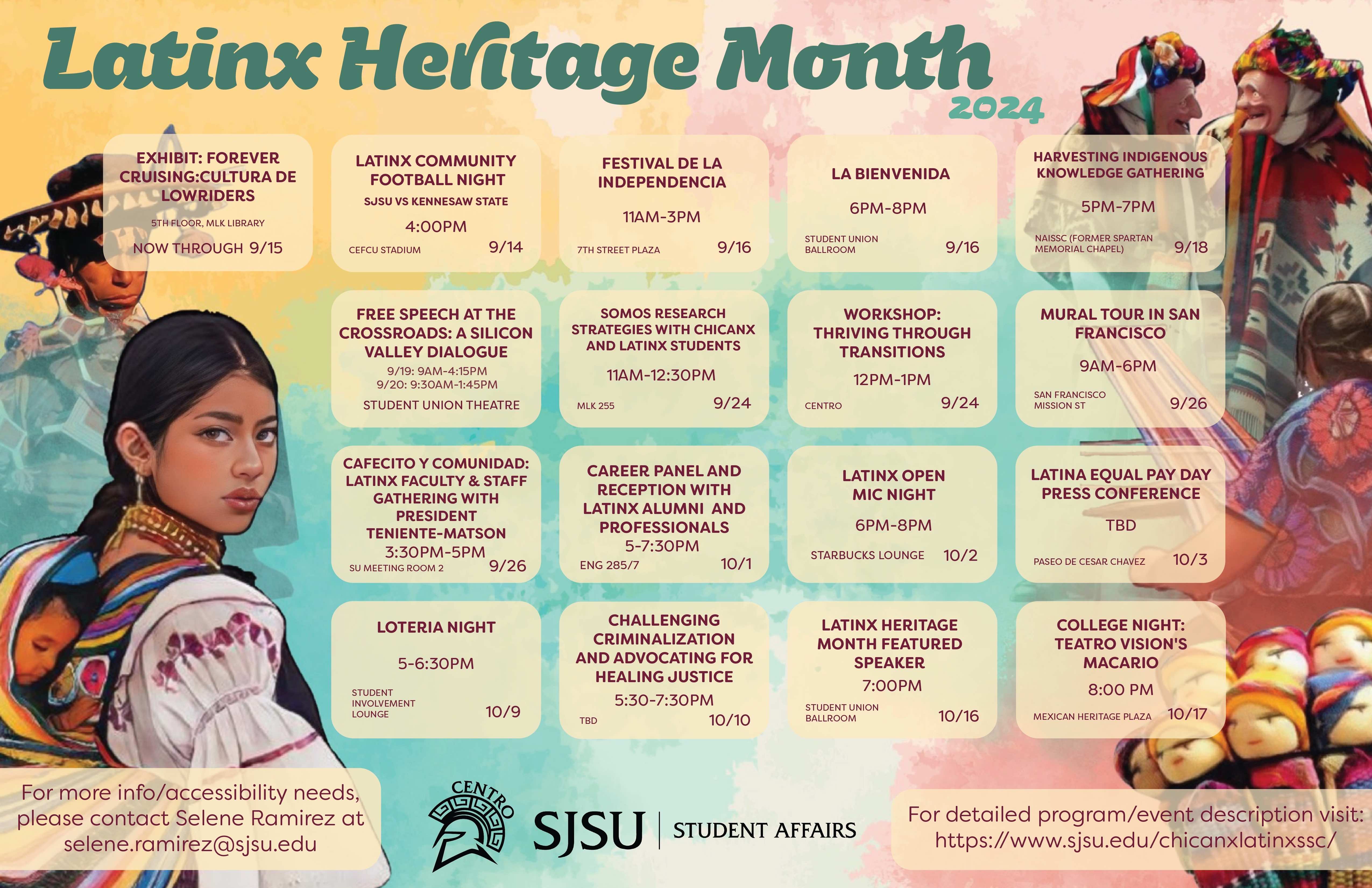 Latinx Heritage Month Calendar 