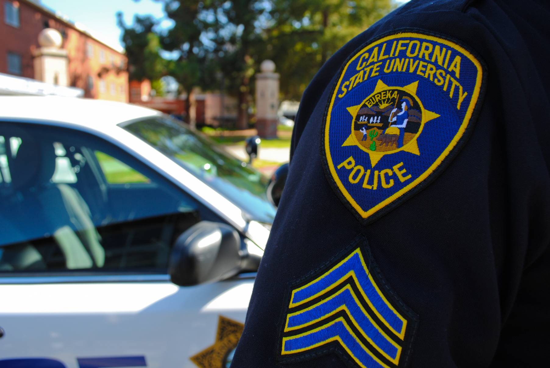 Close up view of an SJSU police department uniform