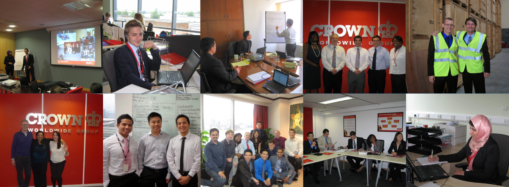 Students gain corporate experience while working at the Crown Worldwide office