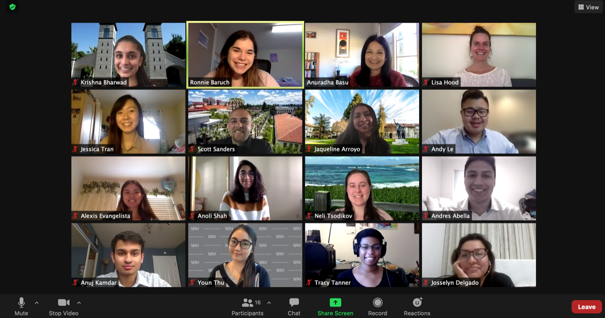 Global Innovation and Leadership students on Zoom