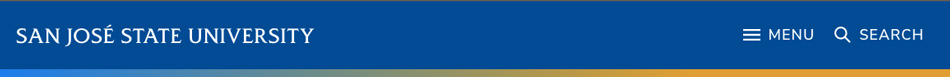 Sample of SJSU blue header with university name.