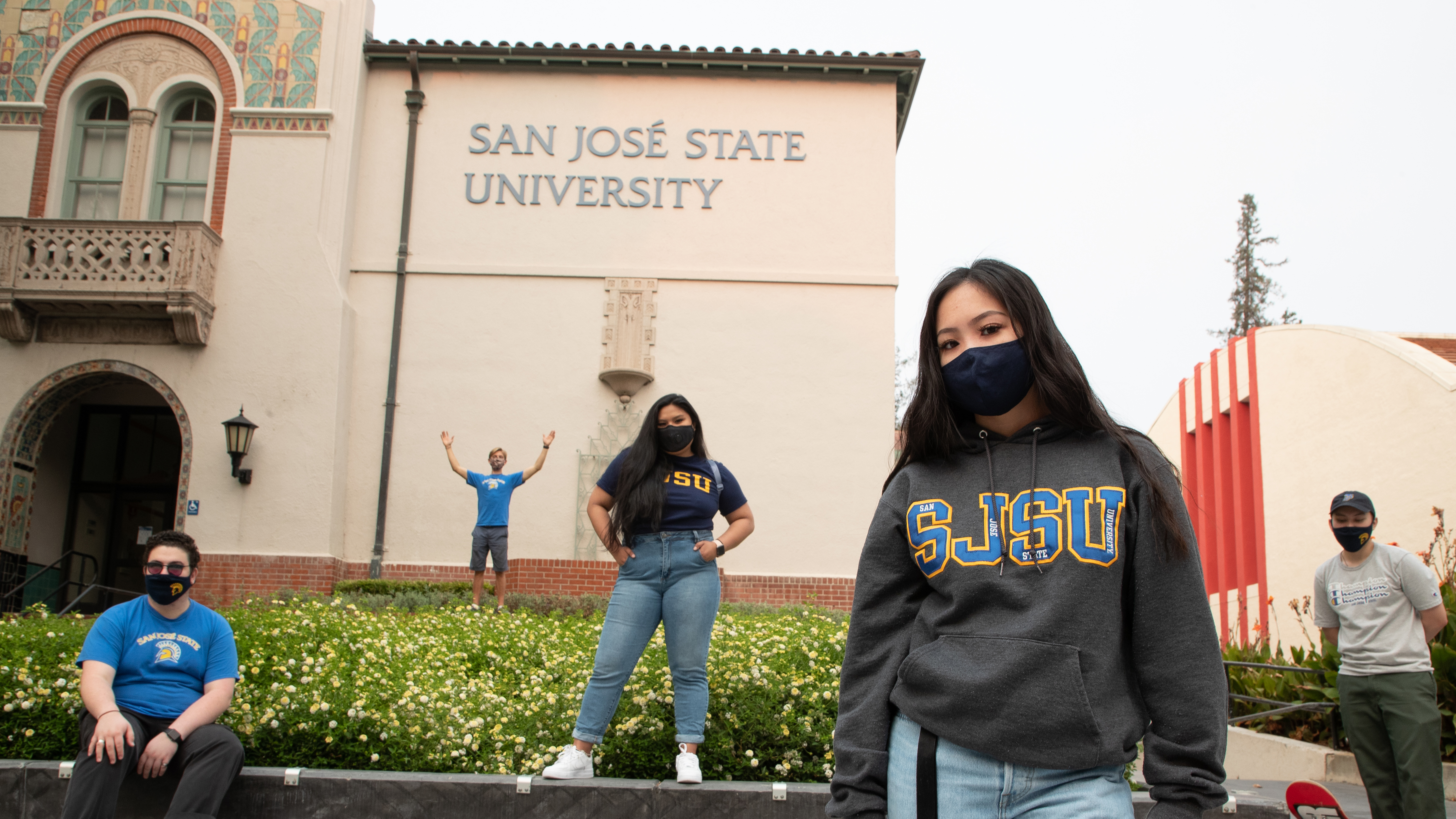 Students with masks on