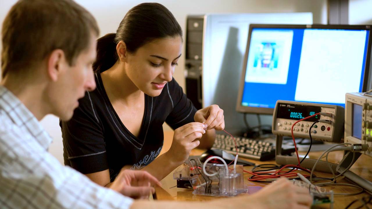 Computer Engineering Student with Professor