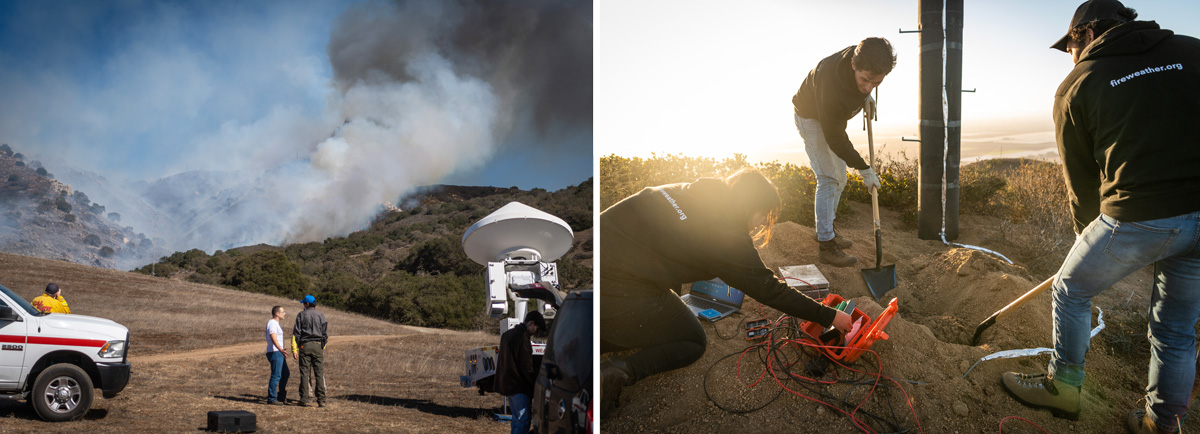 Fire weather crew monitoring a fire.