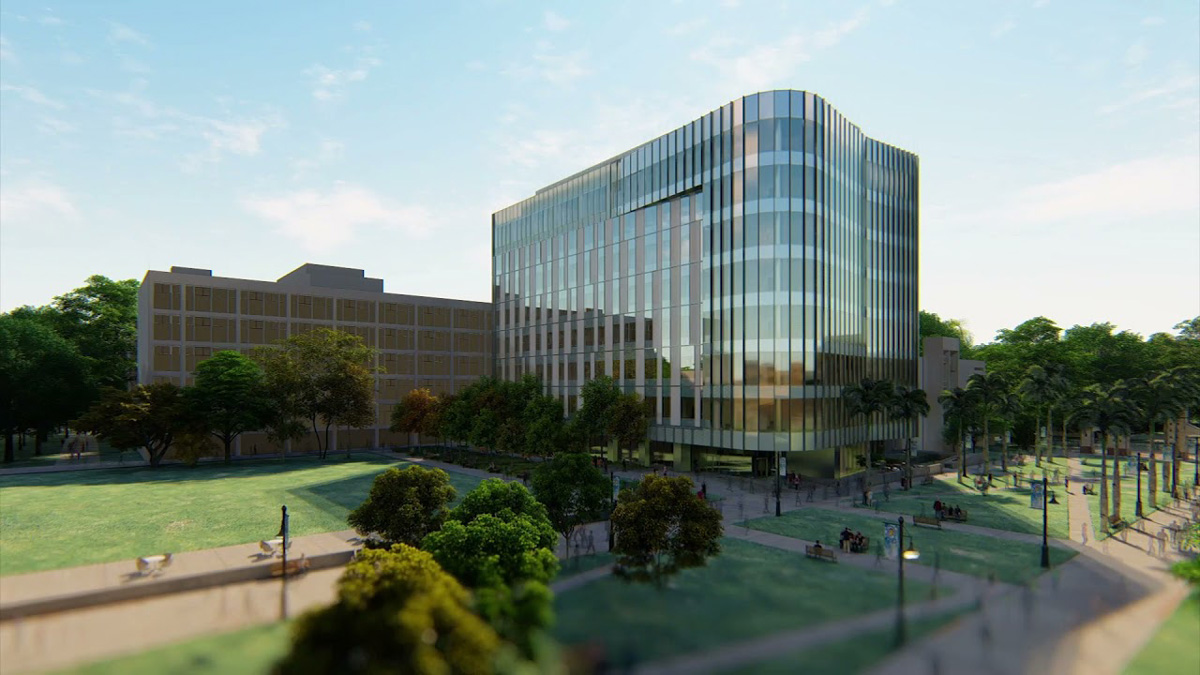 Rendering of the ISB building on campus.