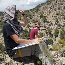 Students stop to update their field maps