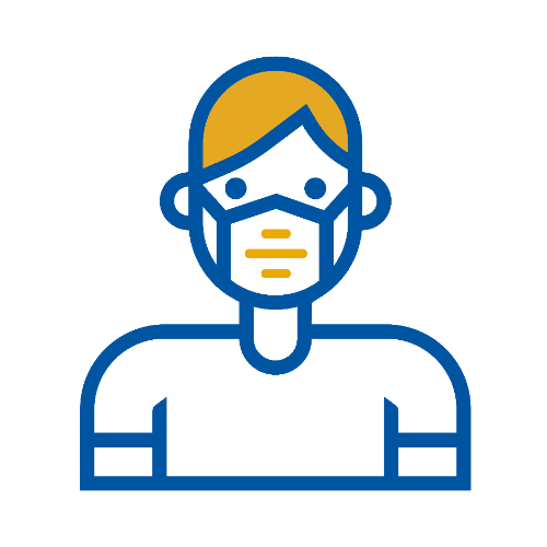 Person icon with a face mask.