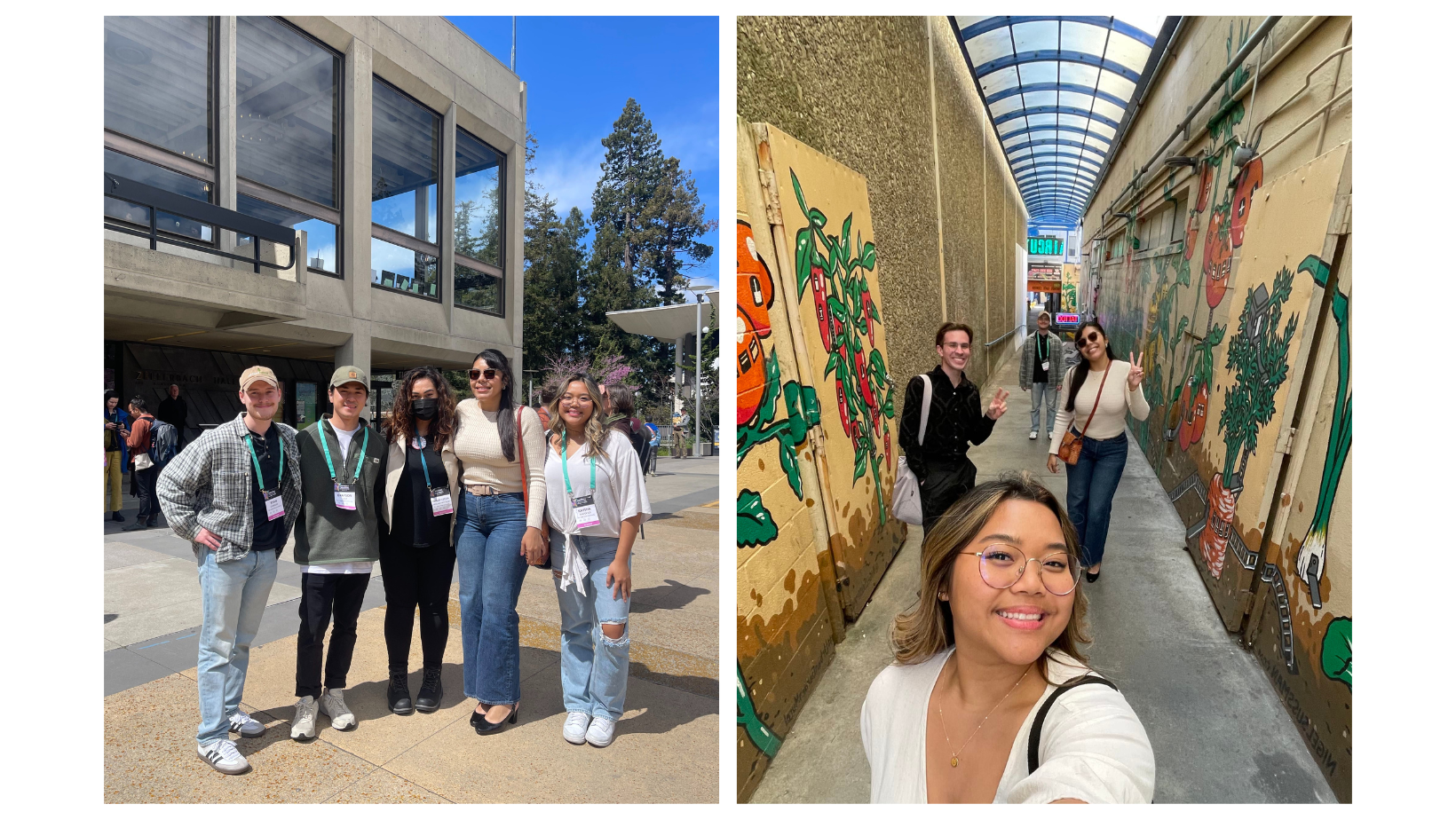 Photo collage of HonorsX students at the 25th Bioneers Conference in 2024.