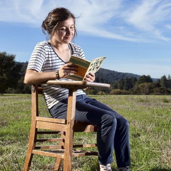 Student Reading 'Of Mice and Men' by John Steinbeck