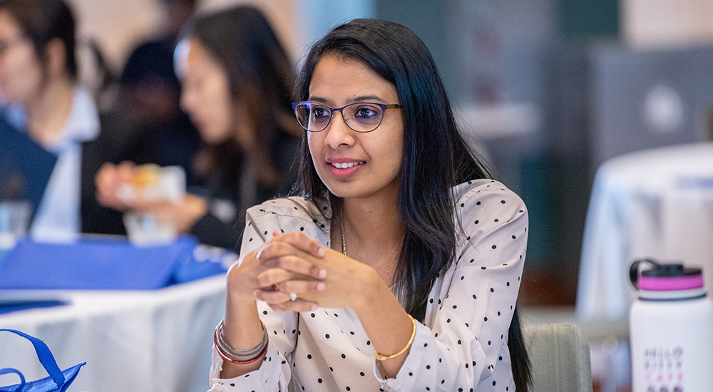 Female MBA student in classroom