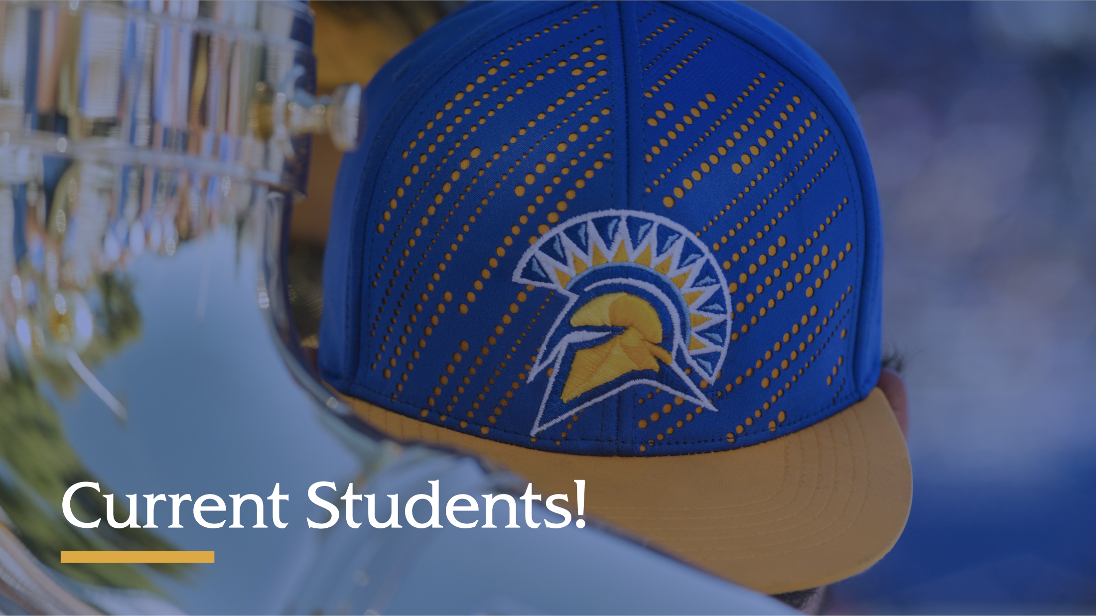 Baseball cap with SJSU logo and colors.