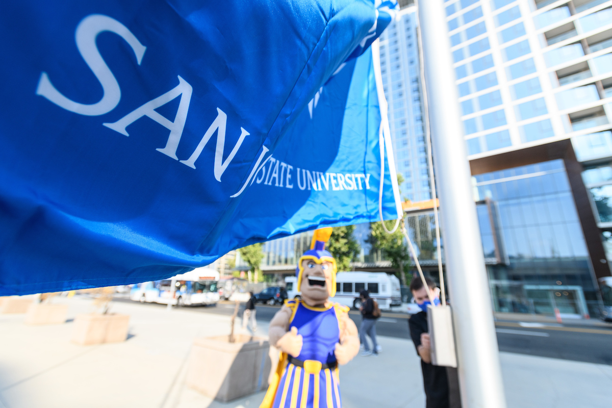 SJSU loves SJ City Hall flag raising ceremony