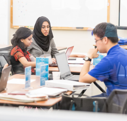 Group of students studying