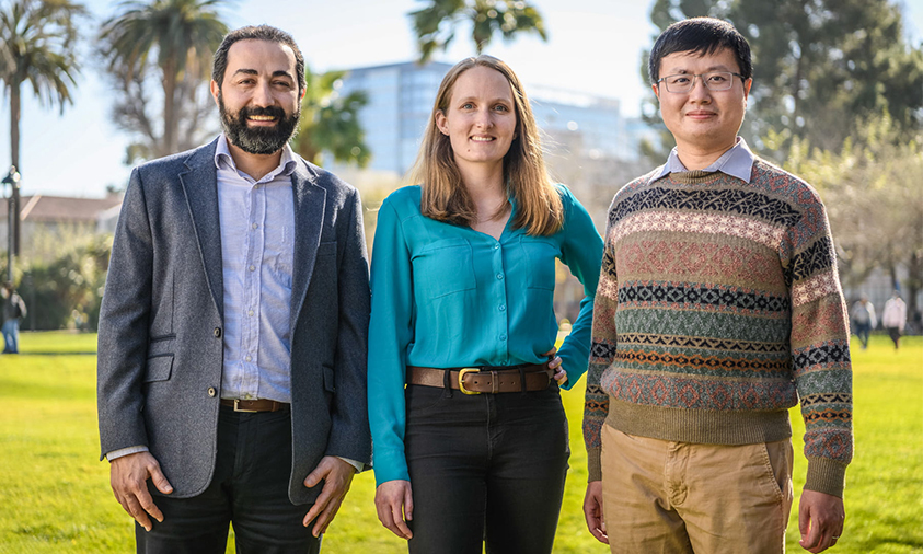 Photograph of Ehsan Khatami, Hilary Hurst, and Hiu-Yung Wong.