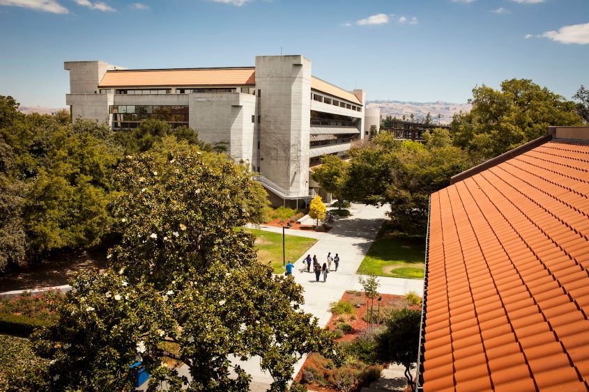 Aerial view of Clark Hall.