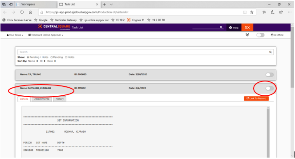 PI Online Timecard Approval