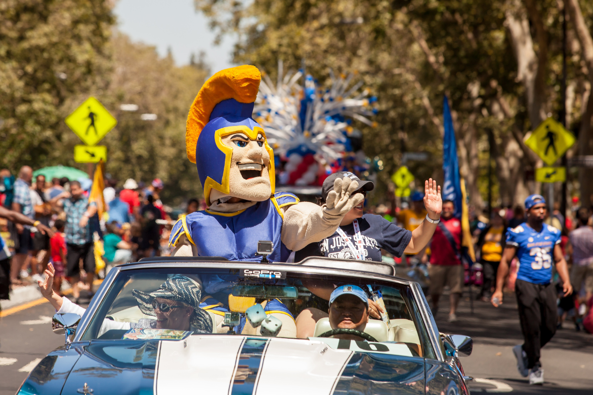 Sammy Spartan at a parade