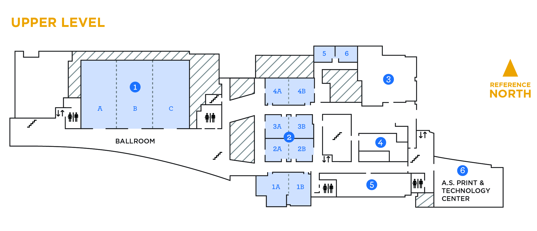 Image of Student Union Building Upper Level Floor Directory.