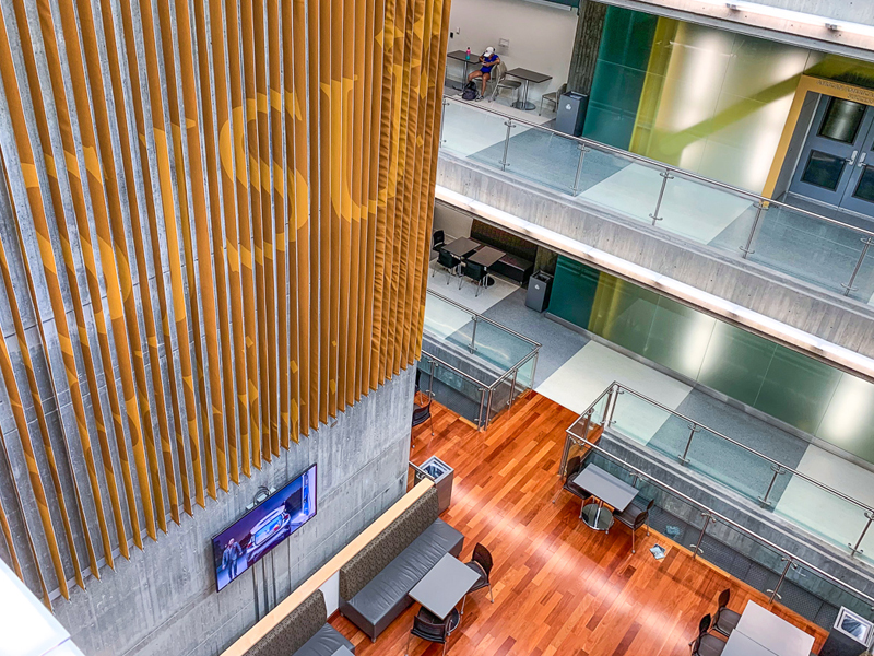 Aerial photo of the floor levels of the Student Union building.