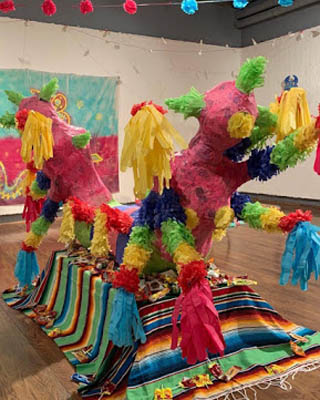 color pinata sculpture