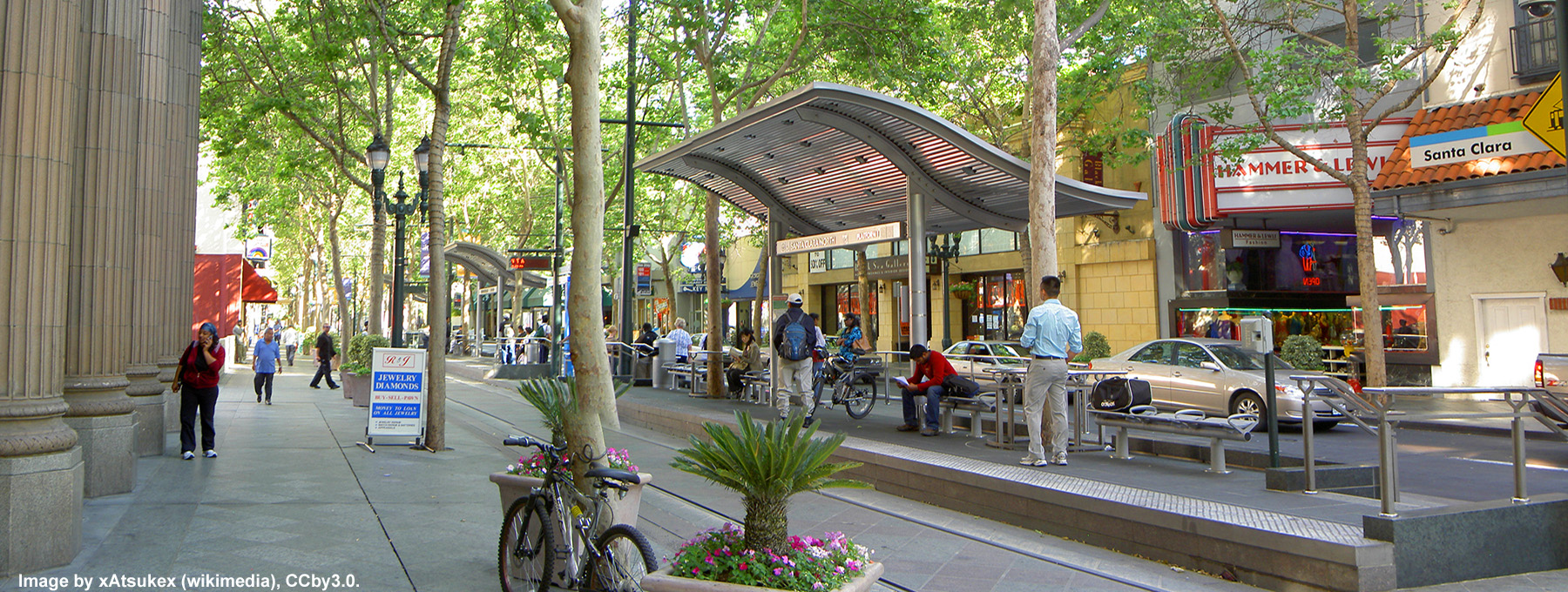 Downtown San Jose (Northbound) Santa Clara Light Rail Station (VTA).