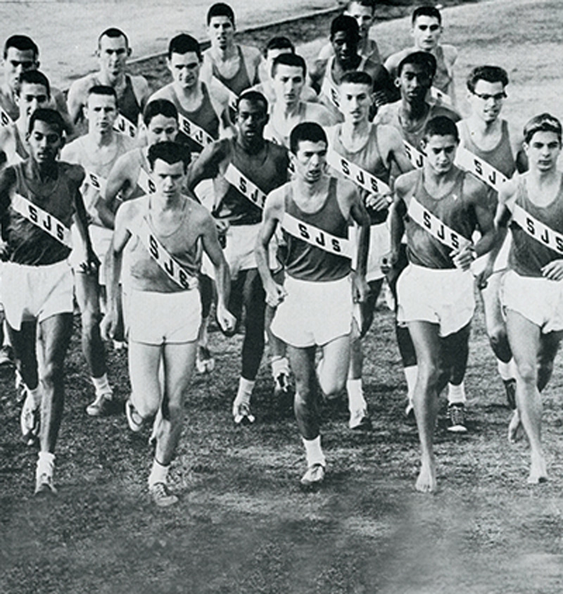 A diverse group of cross country runners.